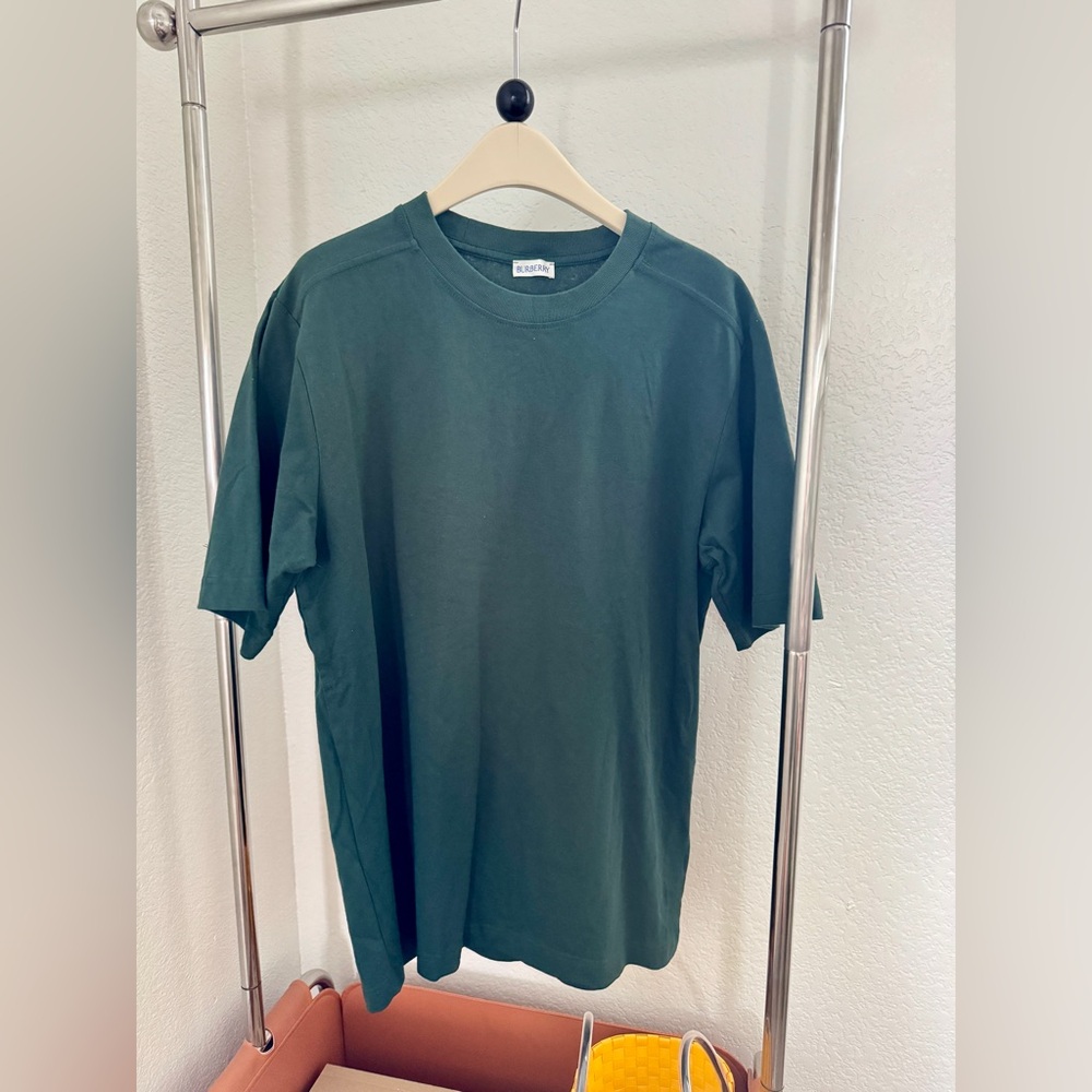 Burberry forest green embroidered logo short-sleeve shirt｜L